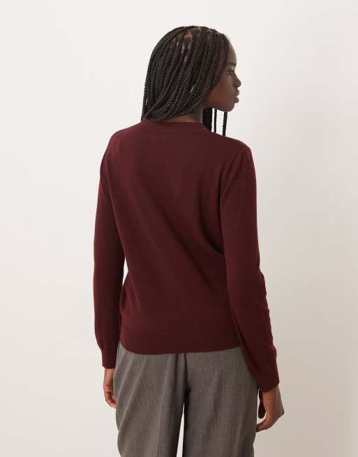 Mango - Bordeaux strikket top med høj hals, 3 af 4
