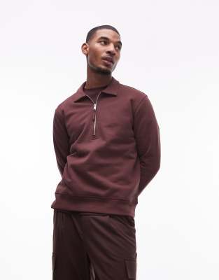 Mango - Bordeaux sweatshirt med lynlås - view 1