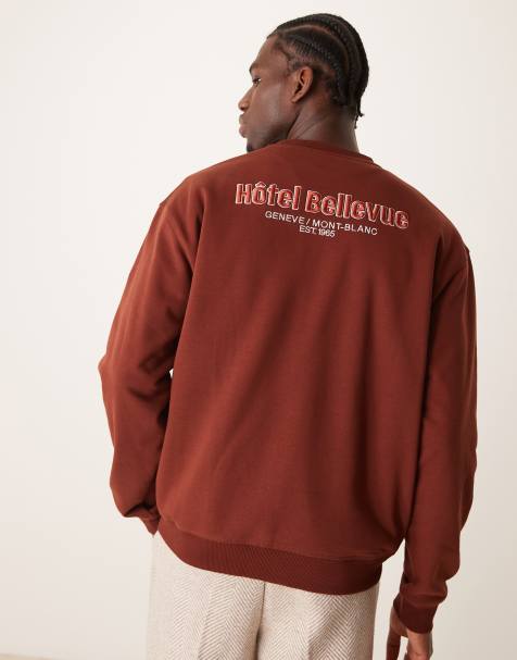 Mango - Bordeauxrød sweatshirt med grafisk print og rund hals - view 1
