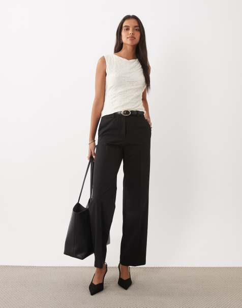 Mango Boreal tailored straight trouser co-ord in black