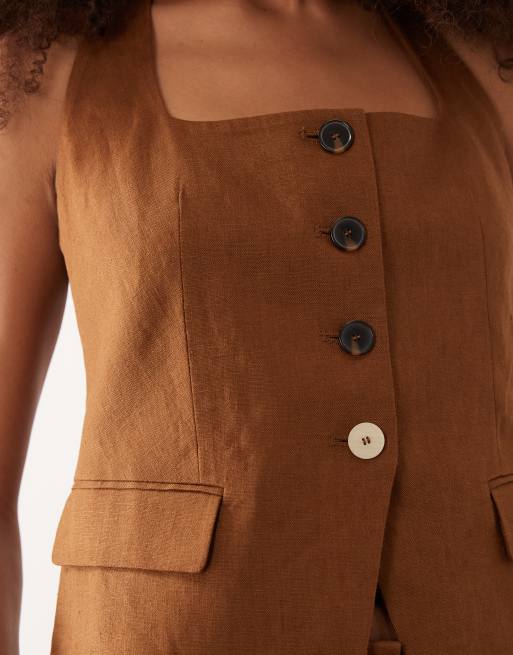 Mango – Boreli – Neckholder-Weste in Braun, Kombiteil, 3 von 4