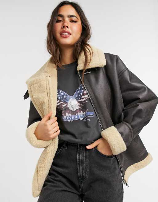 Mango on sale borg coat