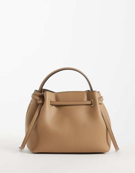 Mango - Borsa a secchiello morbida in pelle sintetica color latte