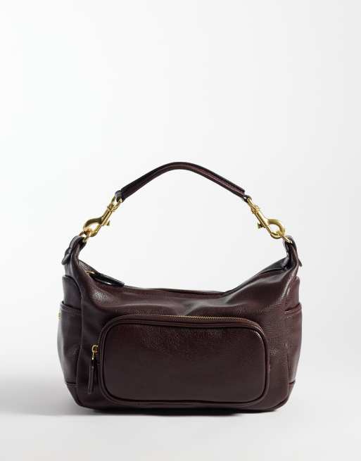 Mango borsa a spalla con dettaglio tasca bordeaux