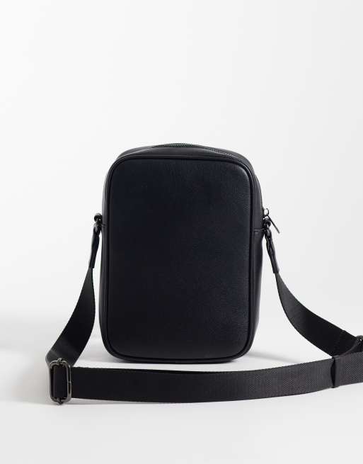 Mango - Borsa a tracolla 100% pelle classica nera, 4 di 4