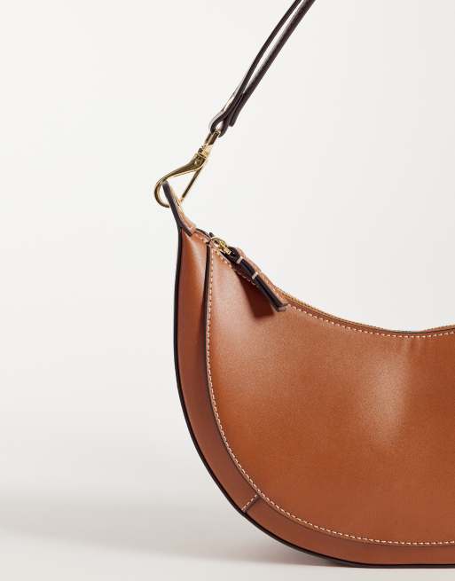Mango - Borsa a tracolla in pelle sintetica marrone, 3 di 4