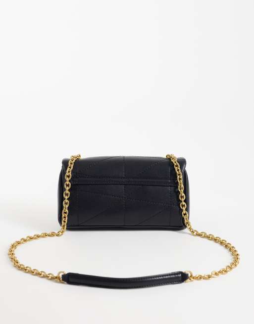 Mango - Borsa a tracolla nera con catenina, 4 di 4