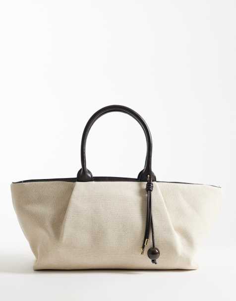Mango - Borsa da spalla ampia strutturata nera - view 1