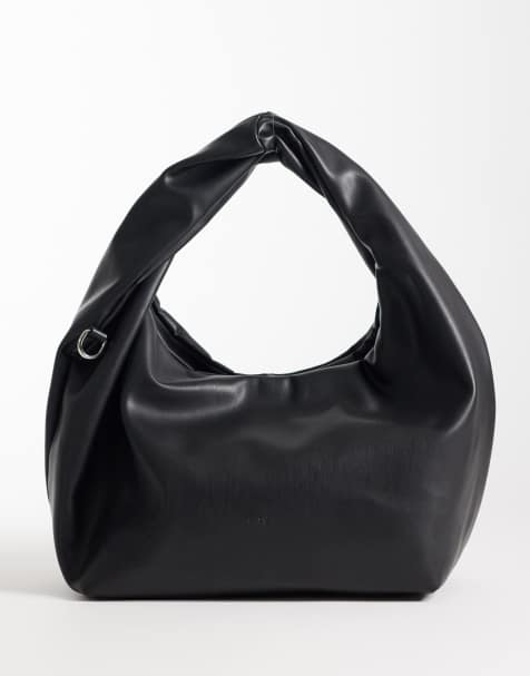 Mango - Borsa da spalla con manico intrecciato nera - view 1