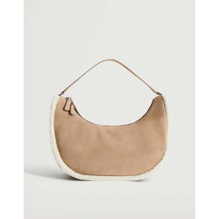 Borsa scamosciata cammello outlet