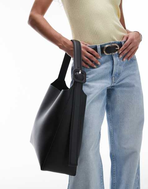 Mango - Borsa nera con tracolla regolabile e fibbia - view 1