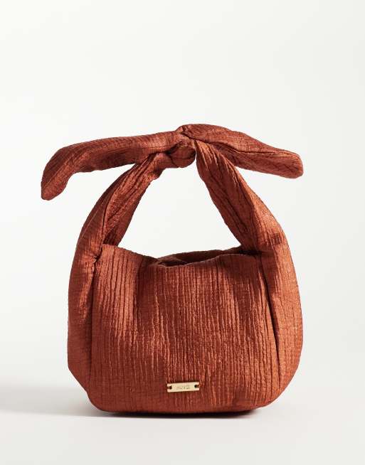 Mango - Borsa rossa con dettaglio annodato