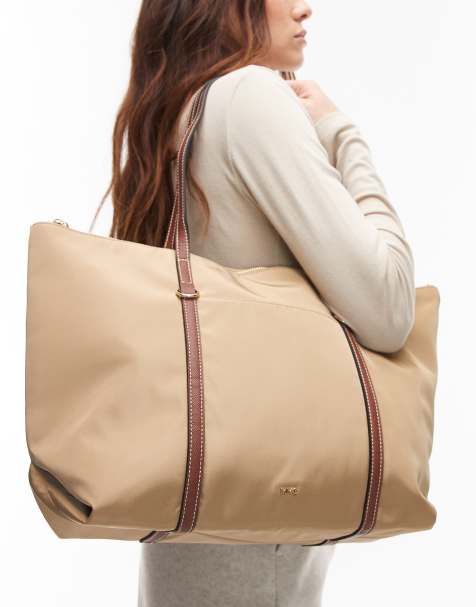 Mango - Borsa shopping classica color cuoio con manico a contrasto - view 1