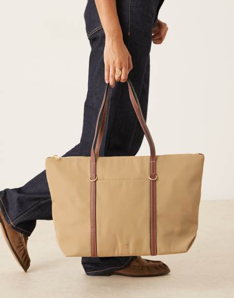 Mango - Borsa shopping classica color cuoio con manico a contrasto - view 1