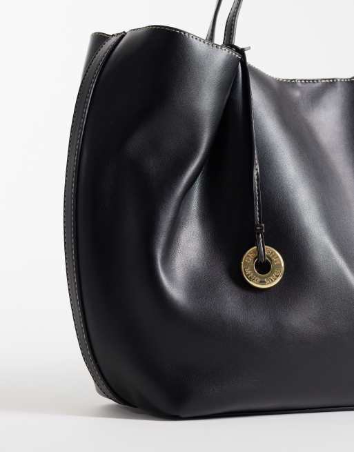 Mango borsa tote in pelle sintetica con bordi arrotondati nera, 2 di 4