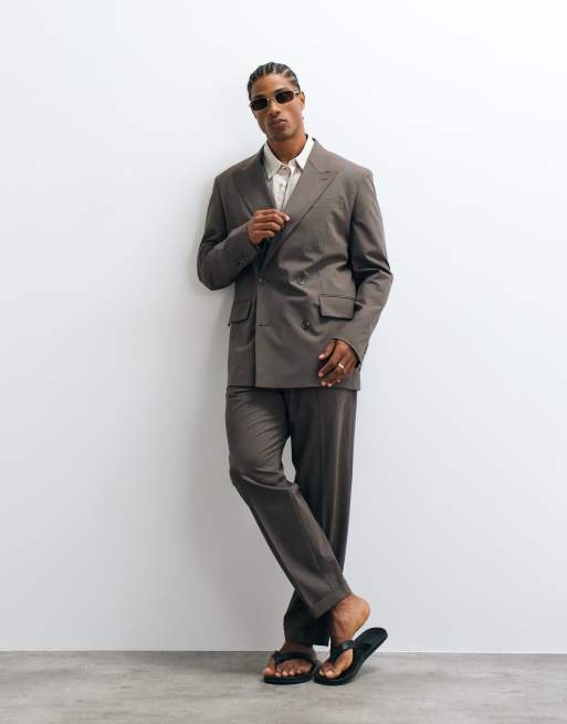 Mango - Boston - Blazer da abito doppiopetto vestibilità classica marrone medio in coordinato, 2 di 5