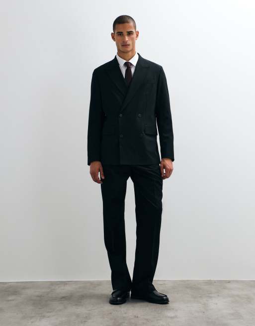 Mango Boston double breasted suit blazer co-ord in black, 2 of 5
