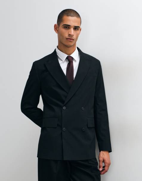 Mango Boston dubbelrijige pakblazer co-ord in zwart - view 1