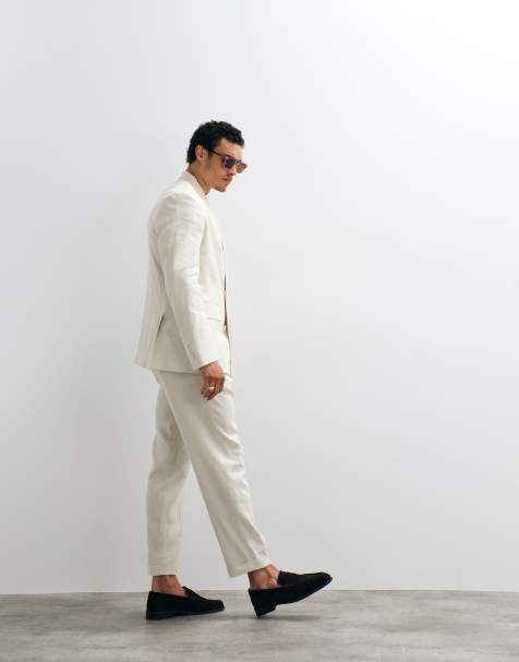 Mango - Boston - Pantalon d'ensemble en lin mélangé - Écru - view 1