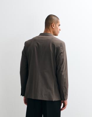Mango Boston Regular-fit Double-breasted Suit Blazer In Brown