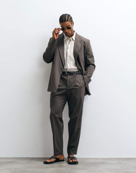 Mango Boston regular fit suit pants in mid brown - part of a set - view 1