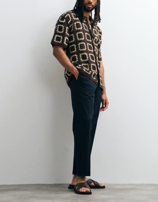 Mango Boston regular fit tailored pants in navy, 4 of 5