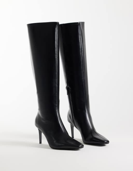 Mango botte haute à talons en imitation cuir noire, 2 de 5