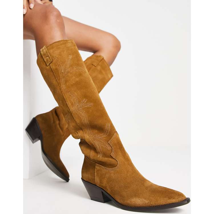 Bottines cuir store cowboy mango