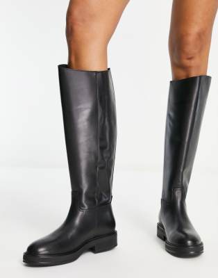 bottes cuir marron mango