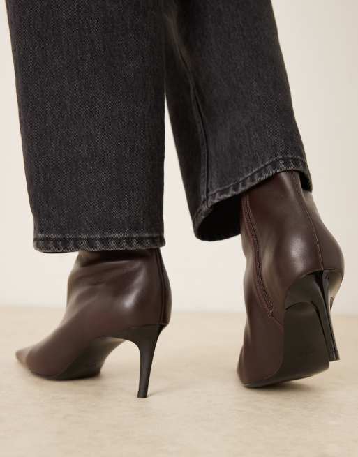 Mango Bottines à talon aiguille Marron foncé ASOS