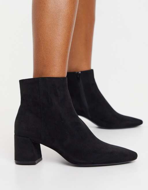 Mango Bottines talon mi haut en imitation daim Noir