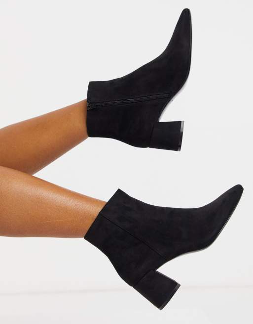 Mango Bottines a talon mi haut en imitation daim Noir