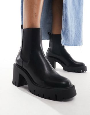 Mango heeled ankle boot in black - ASOS Price Checker