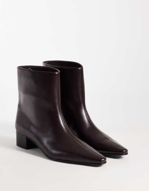 Mango bottines Chelsea à talon et bout pointu couleur chocolat, 2 de 4