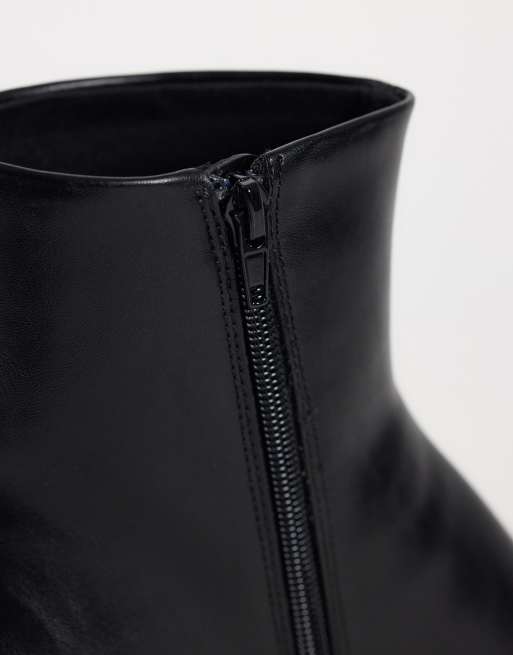 Mango bottines Chelsea à talons en imitation cuir noires, 3 de 4