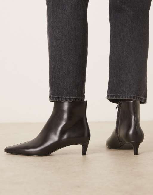 Mango - Bottines en cuir à petit talon - Marron foncé, 4 de 4