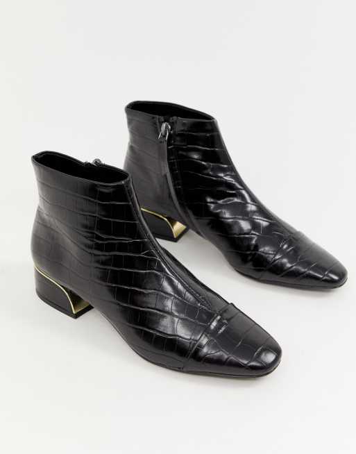 Bottines imitation store croco noir