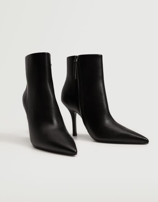 Mango Bottines pointues talons fins Noir ASOS