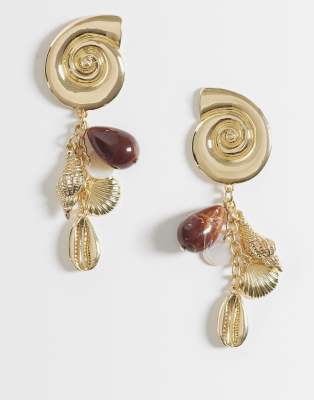 Boucles d'oreilles à coquillages - Doré