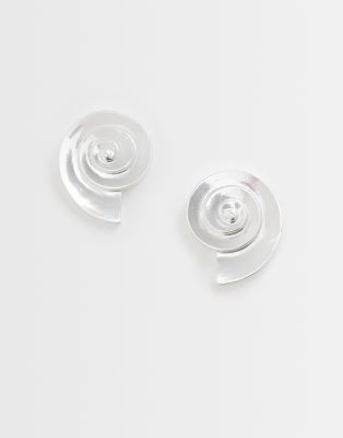 Mango - Boucles d'oreilles coquillage - Argenté