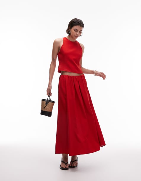 Mango bow detail co-ord in red - view 1