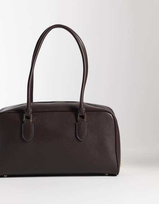 Mango bowling bag with key chain in brown, 4 of 4