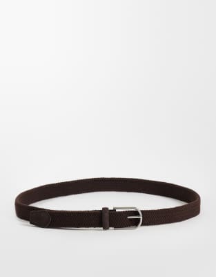 Mango Braided Belt In Brown