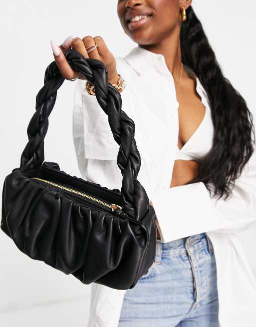 Braided Handle Shoulder Bag