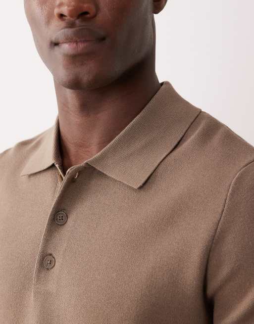Mango – Brązowa dzianinowa koszulka polo, 5 z 5
