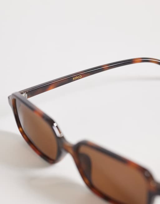 Mango – Brązowe okulary przeciwsłoneczne z kwadratowymi oprawkami, 2 z 3