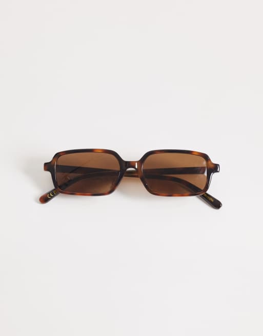 Mango – Brązowe okulary przeciwsłoneczne z kwadratowymi oprawkami, 3 z 3