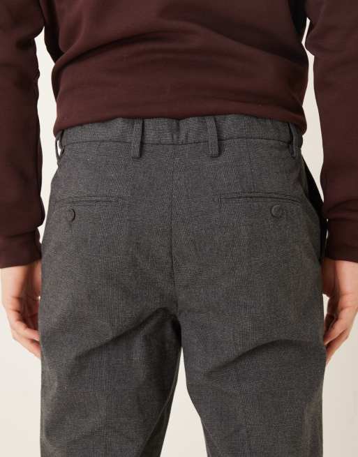 Mango Brest cotton rich straight tailored trouser in charcoal pinstripe, 4 of 5