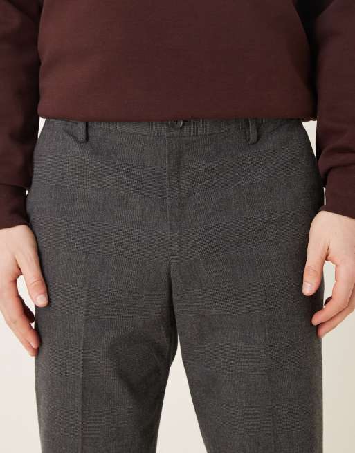 Mango Brest cotton rich straight tailored trouser in charcoal pinstripe, 5 of 5