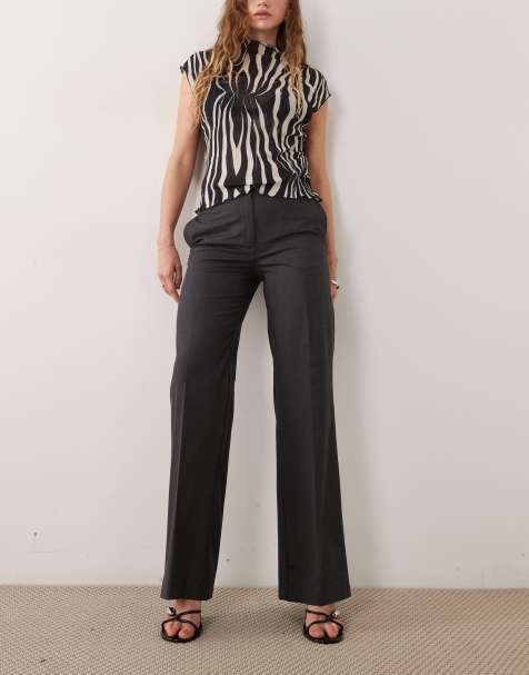 Mango broek in antracietgrijs - view 1